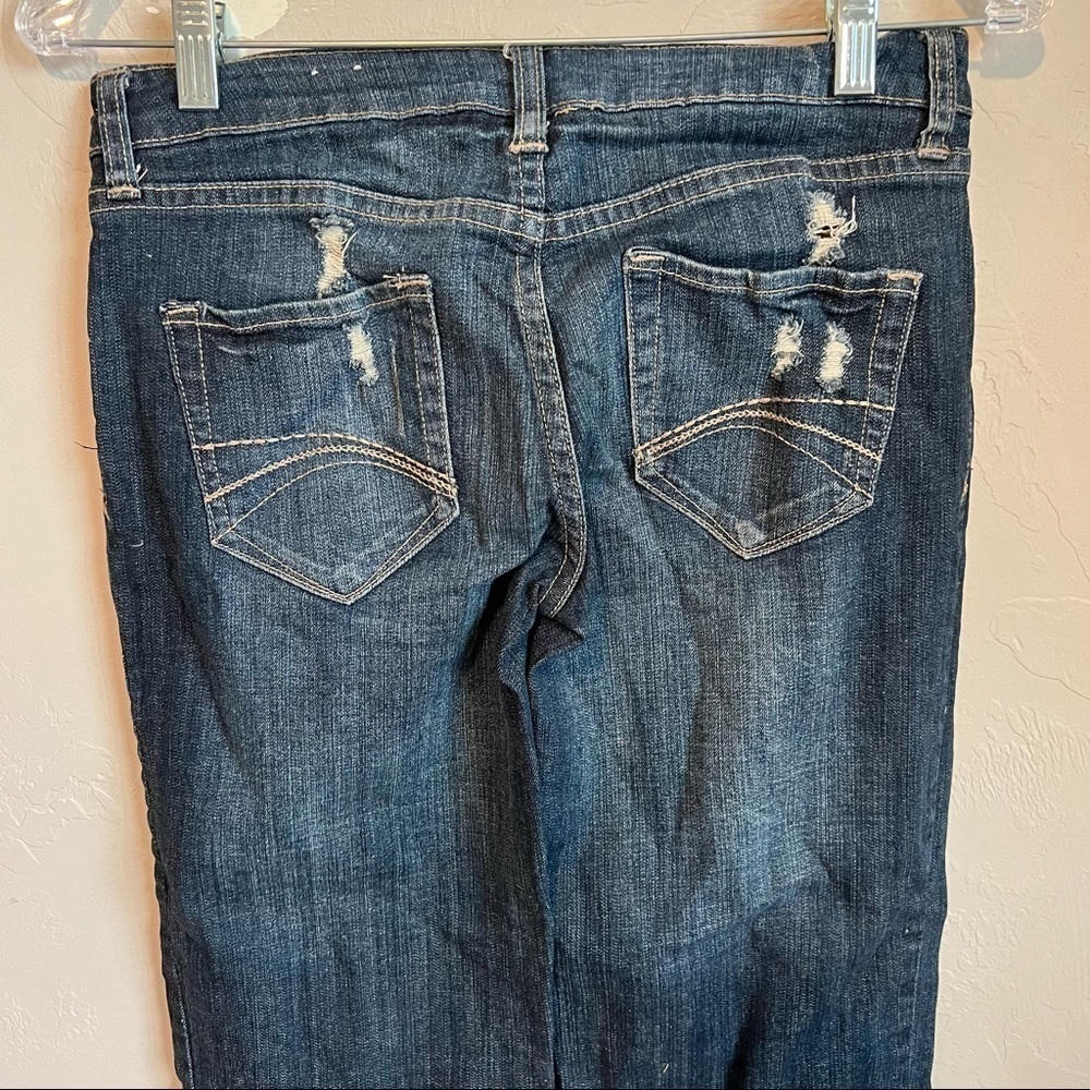 Decree Vintage Boho Wide‎ Leg Distressed Denim Capris - Picture 8 of 10